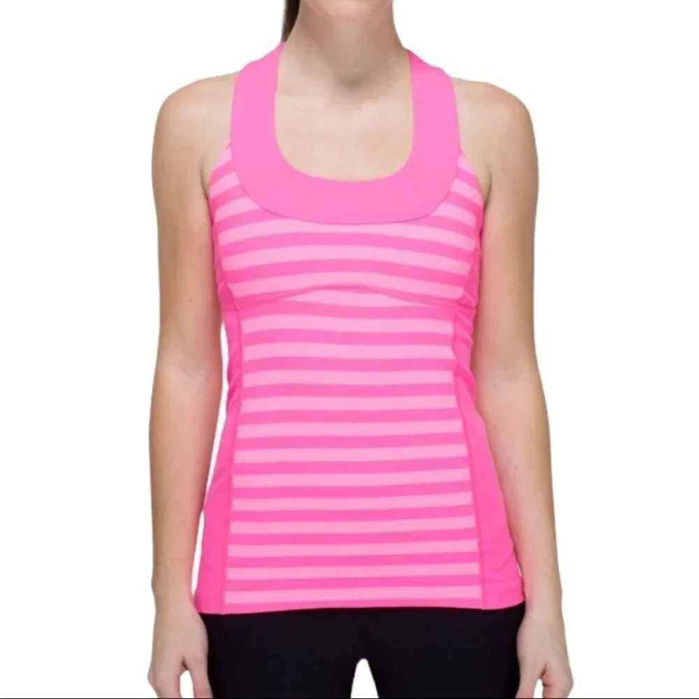 LULULEMON Apex Stripe Zing Racerback  Size 4 RARE
